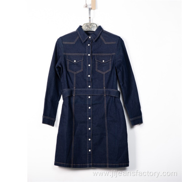 Wholesale Fashion Denim Dress Casual